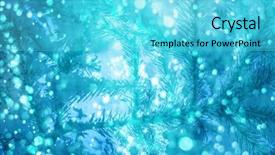  Presentation with winter landscape winter tree - PPT theme consisting of landscape frosty winter morning tree background and a cyan colored foreground