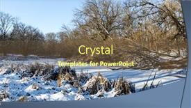  Presentation with frozen - PPT layouts consisting of landscape-frozen-lake-under-snow background and a tawny brown colored foreground
