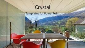  Presentation with veranda - Audience pleasing theme consisting of landscape furniture - architecture modern design veranda backdrop and a soft green colored foreground
