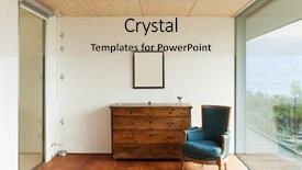  Presentation with landscape architecture - Beautiful PPT theme featuring landscape furniture - mountain house modern architecture interior backdrop and a soft green colored foreground