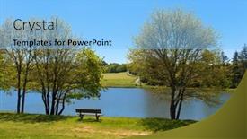  Presentation with nouvelle aquitaine - Colorful theme enhanced with landscape-green-hills-and-lake backdrop and a light blue colored foreground