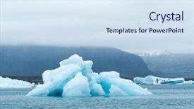  Presentation with iceberg - Beautiful PPT theme featuring landscape iceberg in jokulsarlon glacial backdrop and a sky blue colored foreground