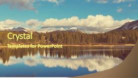  Presentation with united states - Theme enhanced with mountain landscape in colorado rocky background and a coral colored foreground