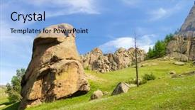  Presentation with mongolia - Audience pleasing presentation theme consisting of landscape in gorkhi terelji national park mongolia backdrop and a light blue colored foreground