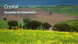  Presentation with rolling hills - PPT theme having landscape in italy with rolling background and a ocean colored foreground