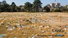  Presentation with environmental pollution - Slide deck consisting of landscape in nepal environmental pollution background and a gold colored foreground