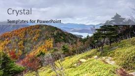  Presentation with landscape - Cool new slide set with landscape-in-nikko-national-park backdrop and a light blue colored foreground
