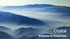  Presentation with romania - Colorful presentation theme enhanced with landscape in parang mountains romania backdrop and a ocean colored foreground