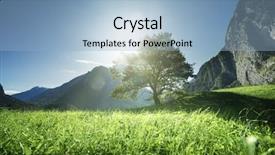  Presentation with alps - Slide deck enhanced with landscape in the alps tree background and a light blue colored foreground