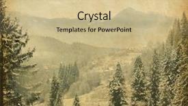  Presentation with vintage paper - Cool new presentation theme with landscape in the carpathians mountains backdrop and a soft green colored foreground