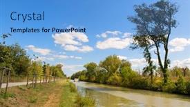  Presentation with canal - Beautiful slide set featuring landscape-in-the-french-aude backdrop and a light blue colored foreground