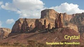  Presentation with ethiopia - Audience pleasing PPT theme consisting of provnce - landscape in tigray province ethiopia backdrop and a tawny brown colored foreground