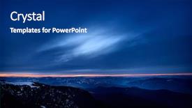  Presentation with mountain - PPT theme having landscape in winter by night background and a ocean colored foreground