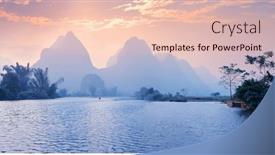  Presentation with china - Slide set enhanced with landscape-in-yangshuo-guilin-china background and a lemonade colored foreground