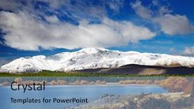  Presentation with mountain lake - Theme featuring landscape lake tekapo new zealand background and a teal colored foreground