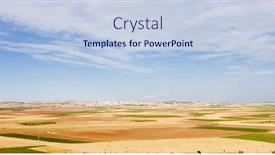  Presentation with landscape - Presentation theme enhanced with landscape-near-alcazar-de-san background and a light blue colored foreground