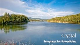  Presentation with solar tree evening landscape - Amazing slides having landscape near bor city serbia backdrop and a teal colored foreground