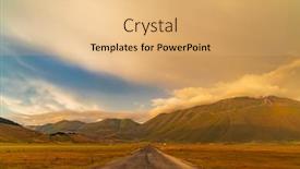  Presentation with region - Slides enhanced with landscape-near-castelluccio-village background and a coral colored foreground