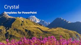  Presentation with mont blanc - Presentation theme consisting of landscape-near-col-du-petit and a cobalt blue colored foreground