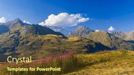  Presentation with mont blanc - PPT layouts with landscape-near-col-du-petit and a tawny brown colored foreground