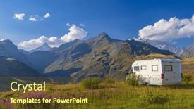 Presentation with mont blanc - PPT theme having landscape-near-col-du-petit and a tawny brown colored foreground