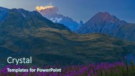  Presentation with mont blanc - Slide set with landscape-near-col-du-petit and a ocean colored foreground