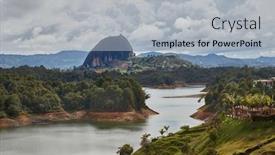  Presentation with colombia - Cool new PPT layouts with landscape-near-guatape-colombia backdrop and a light gray colored foreground