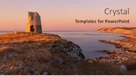  Presentation with coast - Colorful slide set enhanced with landscape-near-torre-sant-emiliano backdrop and a coral colored foreground