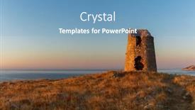  Presentation with landscape - Presentation enhanced with landscape-near-torre-sant-emiliano background and a teal colored foreground