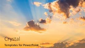  Presentation with light rays - PPT theme consisting of landscape-of-a-colorful-sunset background and a  colored foreground