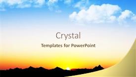  Presentation with light rays - Presentation theme having landscape-of-a-colorful-sunset background and a  colored foreground