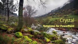  Presentation with spring water - Amazing presentation theme having landscape-of-a-countryside-scenery backdrop and a tawny brown colored foreground