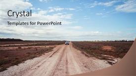  Presentation with outback australia - Colorful slide deck enhanced with landscape of a dirt road in outback queensland australia backdrop and a light blue colored foreground