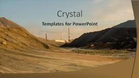  Presentation with polluted - Presentation design consisting of landscape-of-abandoned-and-dysfunctional background and a light gray colored foreground