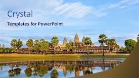  Presentation with cambodia - Slide deck consisting of landscape-of-angkor-wat-jungle background and a light blue colored foreground