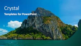  Presentation with krabi - Slide deck featuring landscape-of-ao-nang-krabi background and a teal colored foreground