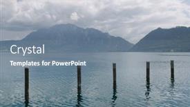  Presentation with landscape - Slide set consisting of landscape-of-attersee-lake and a seafoam green colored foreground