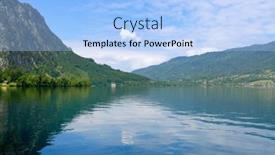  Presentation with landscape - Presentation theme featuring landscape-of-attersee-lake and a light blue colored foreground
