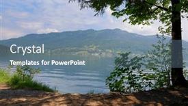  Presentation with landscape - Presentation design consisting of landscape-of-attersee-lake background and a seafoam green colored foreground