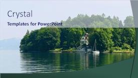  Presentation with landscape - Slides having landscape-of-attersee-lake background and a sky blue colored foreground