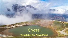  Presentation with fall lake - Audience pleasing PPT layouts consisting of landscape-of-autumn-fall backdrop and a coral colored foreground