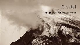  Presentation with banff national park - Cool new PPT theme with landscape of banff national park in canada with snow capped mountain backdrop and a mint green colored foreground