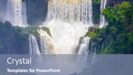  Presentation with iguacu - Colorful slide set enhanced with landscape-of-big-waterfalls backdrop and a seafoam green colored foreground