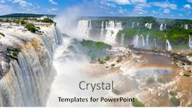  Presentation with waterfalls - Slide deck having landscape-of-big-waterfalls background and a soft green colored foreground