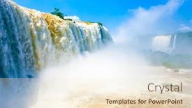  Presentation with iguacu - Cool new slide deck with landscape-of-big-waterfalls backdrop and a lemonade colored foreground
