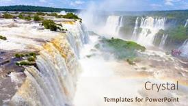  Presentation with iguacu - Amazing slide set having landscape-of-big-waterfalls backdrop and a lemonade colored foreground