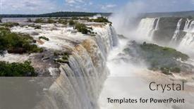  Presentation with iguacu - Slide deck enhanced with landscape-of-big-waterfalls background and a light gray colored foreground