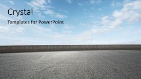  Presentation with sunny sky - Presentation design consisting of landscape of blue sunny sky background and a light blue colored foreground