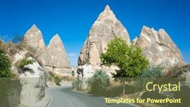  Presentation with cappadocia - PPT theme with landscape-of-cappadocia-in-turkey background and a tawny brown colored foreground