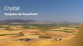  Presentation with landscape - Slide deck having landscape-of-castilla-la-mancha background and a ocean colored foreground